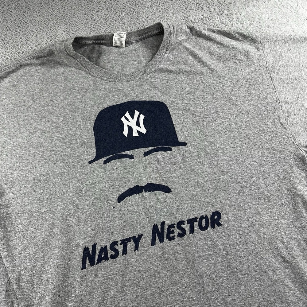 NY Yankees Shirt Mens XL‎ Gray Cortes Nasty Nestor